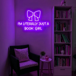 I'm Literally Just A Book Girl Neon Sign Gift Back To School Pink Bows Bedroom Decor Girly Teen Dorm Wall Decor Baby Girl Romantic