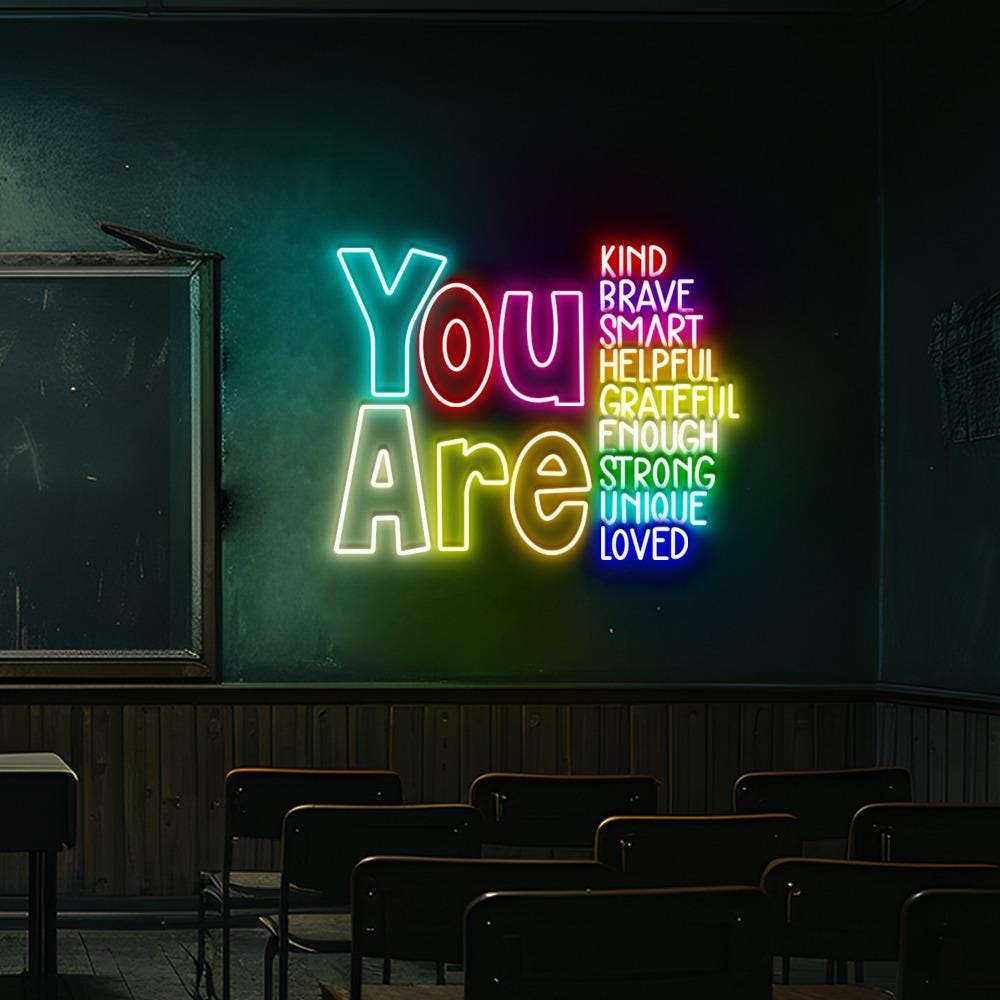 You Are Kind Neon Sign, Back To School Neon, Kindergarten Teacher Neon, First Day Of School Neon Sign, Teacher Appreciation Gift For Teacher