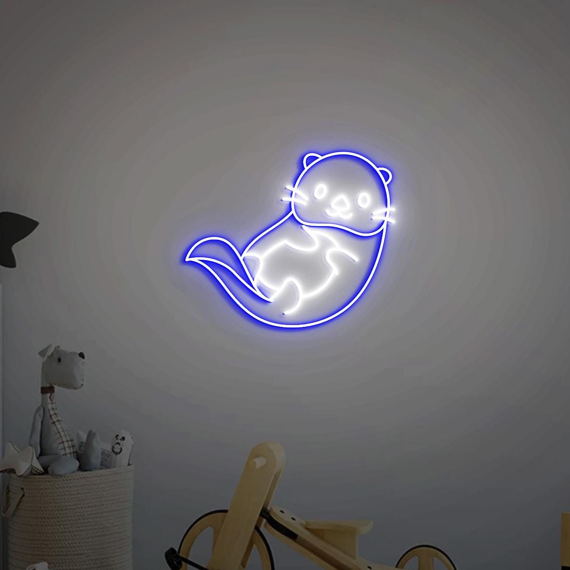 Otter Neon Sign, Cute Otter Home Wall Decor, Otter Christmas Gifts, Cute Otter Gifts for Otter Lovers, Sea Otter Neon Light
