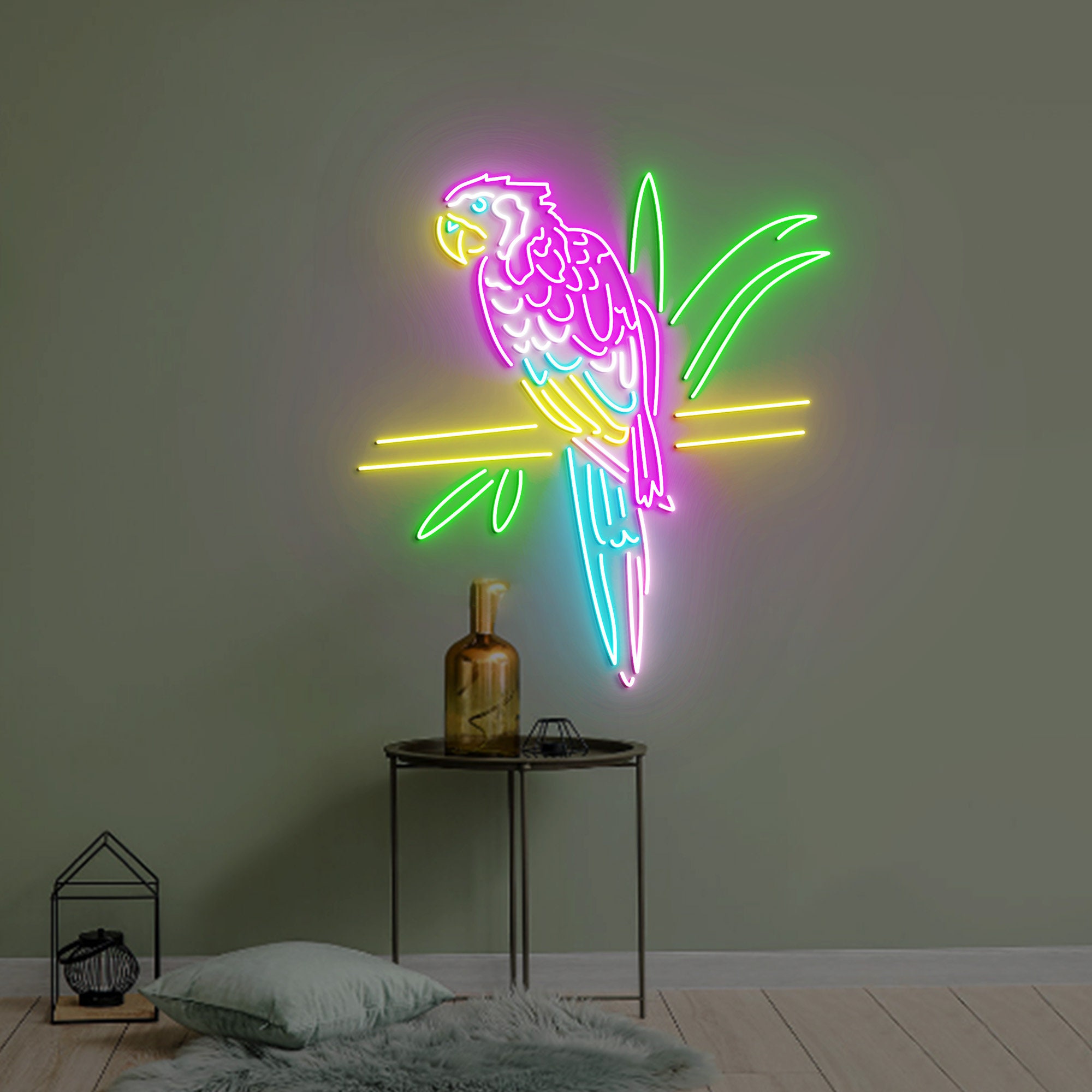 Parrot Neon Sign, Parrot LED Light, Parrot Neon Light, Parrot Led Sign, Animal Lover, Club Room Wall Decor, Bar Neon Light