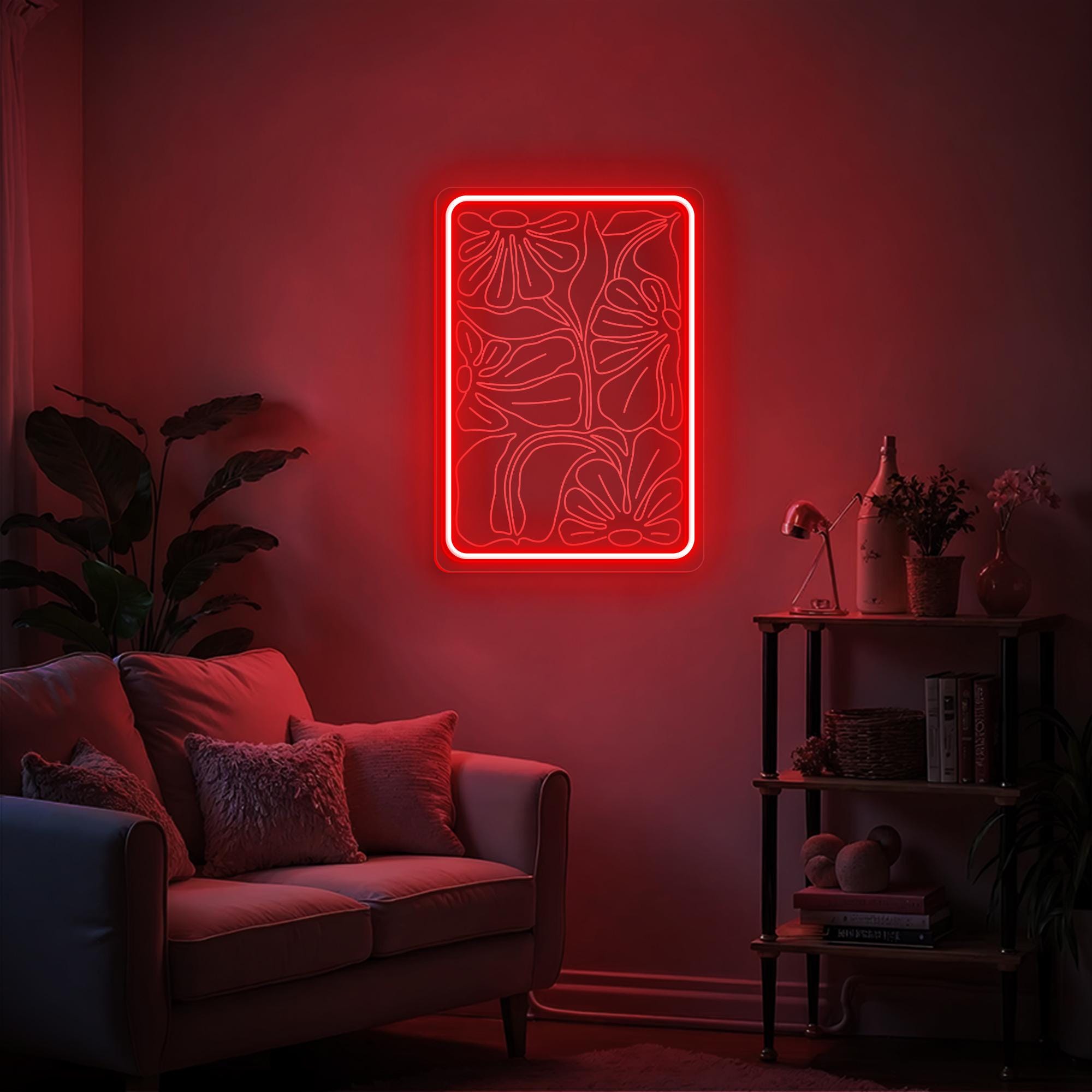 Flower Neon Sign, Floral Led Sign, Wildflower Neon Sign, Gift for Mom, Flower Neon Light, Home Bedroom Neon Wall Art Decor Housewarming Gift