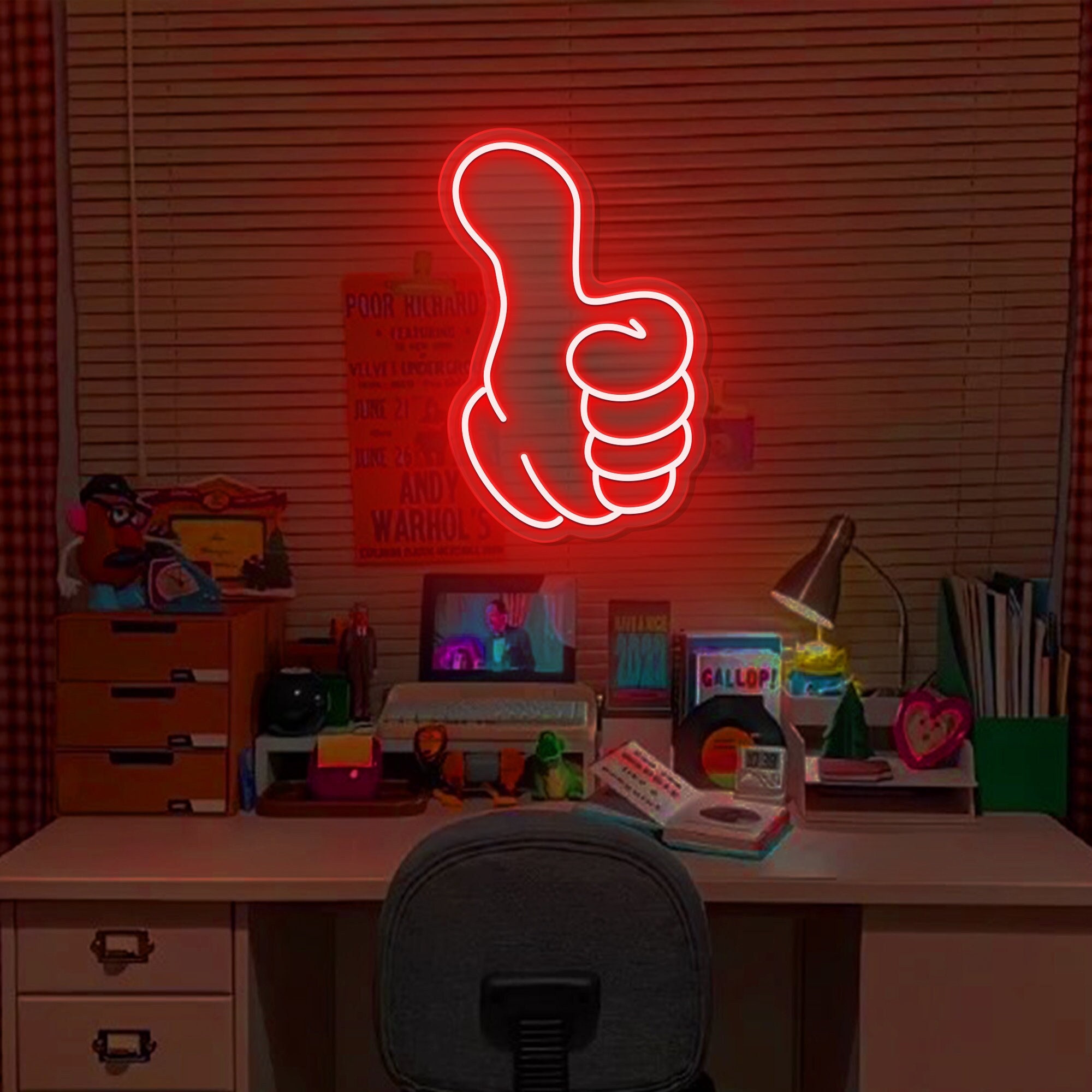 Custom Thumbs Up Neon Sign, Wall Decor, Room Decor, Gesture Neon Light Sign,Personalized Neon Light, Home Bedroom Sign, Aesthetic Room Decor