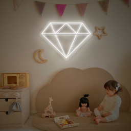 Diamond Art Led Neon Sign for Room decor, Wall decor Gift for her, Store Sign,Wedding Welcome Sign,Engagement Backdrop,Proposal Party Decor