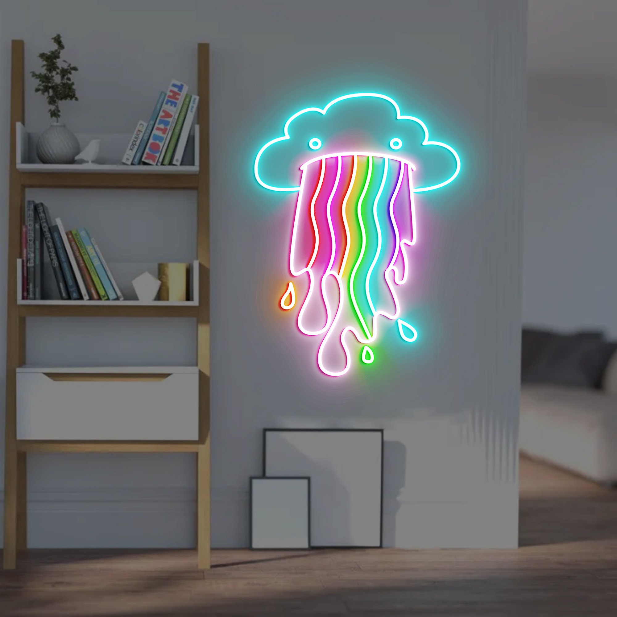 Rainbow Cloud Neon Light, Neon Sign Light Decor, Bedroom Neon Sign, Rainbow Cloud Led Sign, Home Neon Lights, Wall Decoration