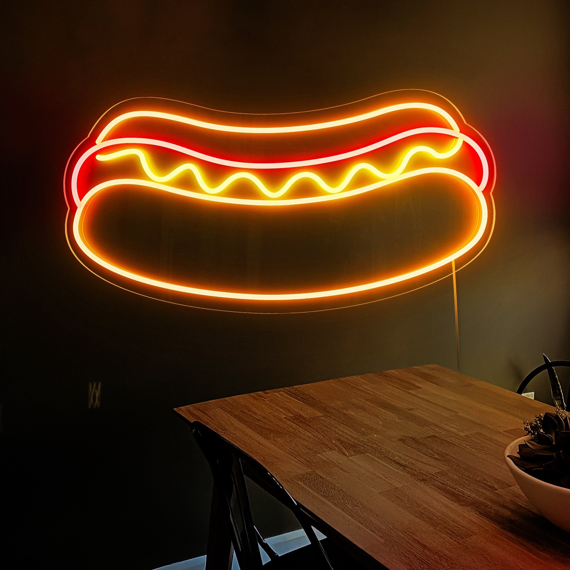 Hot Dog Neon Light|Fast Food Sign| Neon Sign Kitchen|Hot Dog Neon Sign|RestaurantWall Decor|Hot Dog Lover Gift,Sandwiches Shop Sign