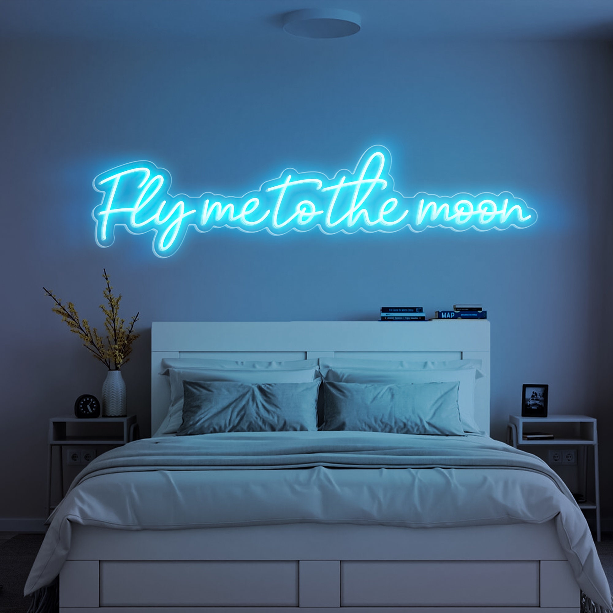 Fly me to the moon neon sign Personlized Led Neon Sign for Bachelor Party decor, Wall decor gift for child's birthday gift room decor