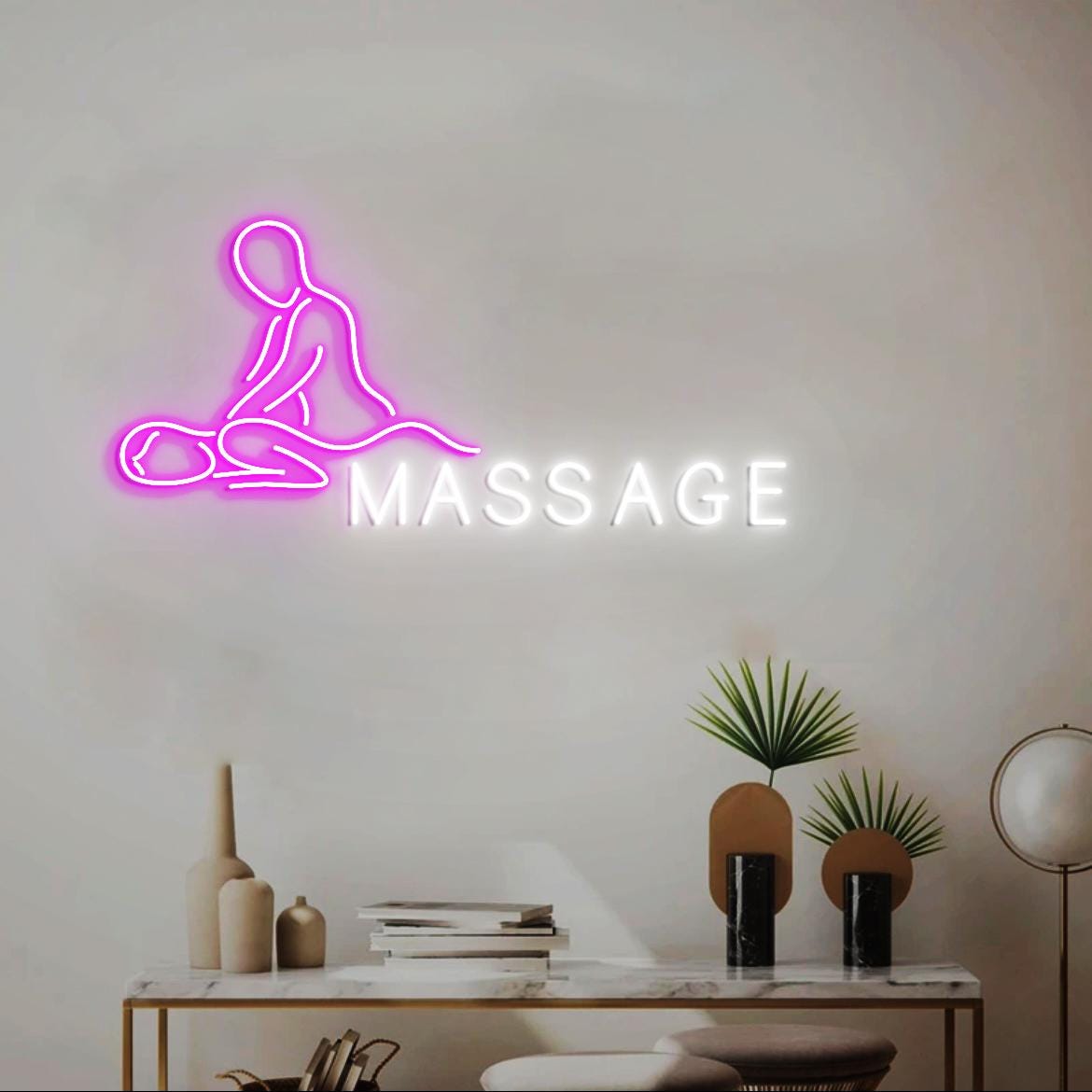 Massage Neon Sign, Massage Therapy Room Wall Decor, Spa Massage Room Wall Neon Signs, Massage Body Sign for Massage Salon