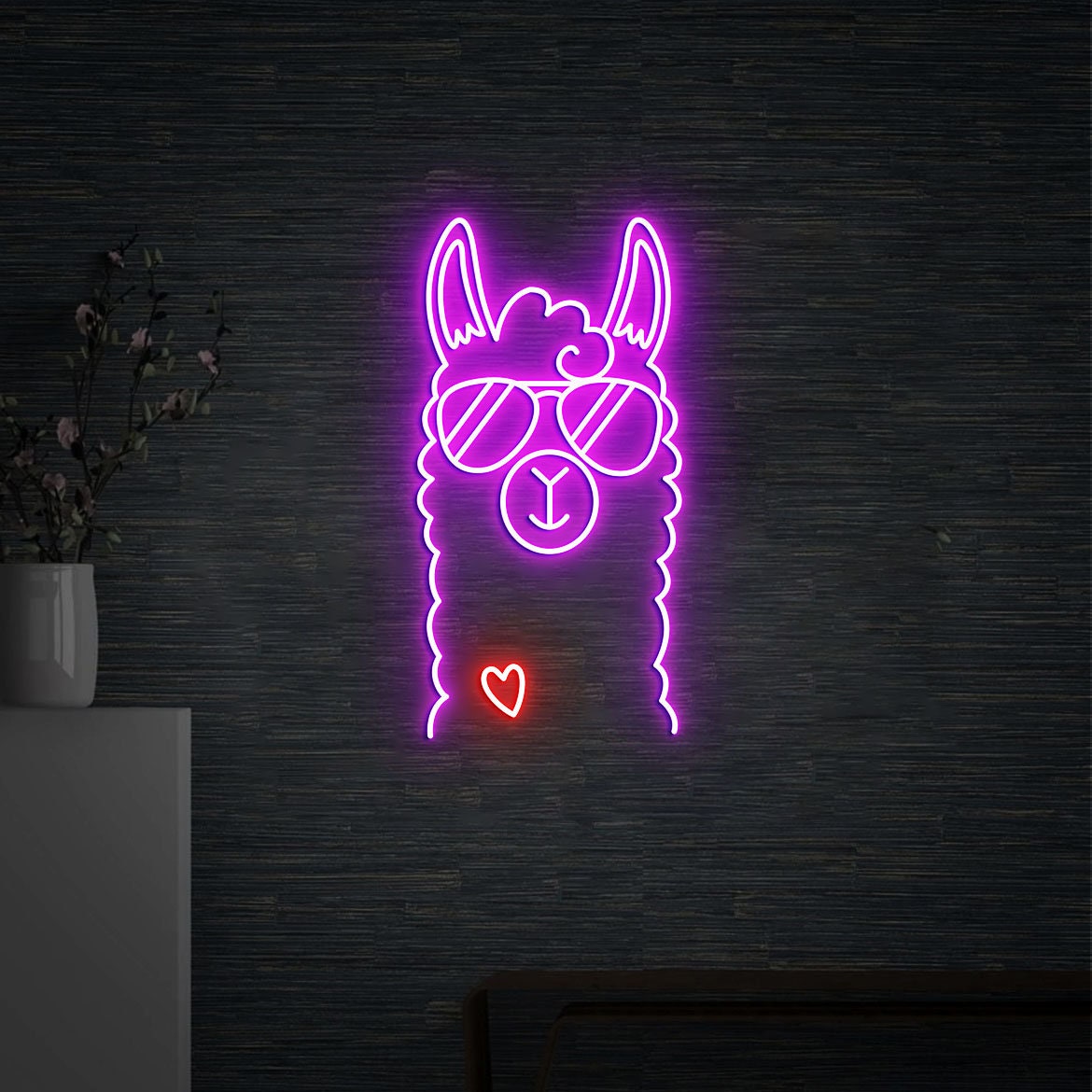 Llama Neon Light, Neon Sign Light Decor, Llama Pop Bedroom Neon Sign, Bedroom Neon Lights, Alpaca Pop Gift, Alpaca Wall Decoration