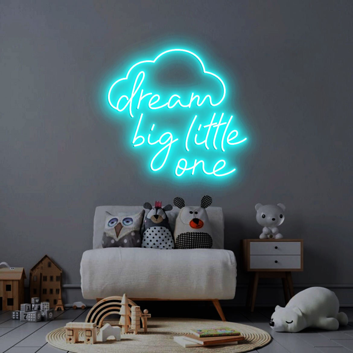 Dream Big Little One Neon Light, Neon Sign Light Decor, Baby Bedroom Neon Sign, Baby Room Decor, Wall Decoration Children's Room