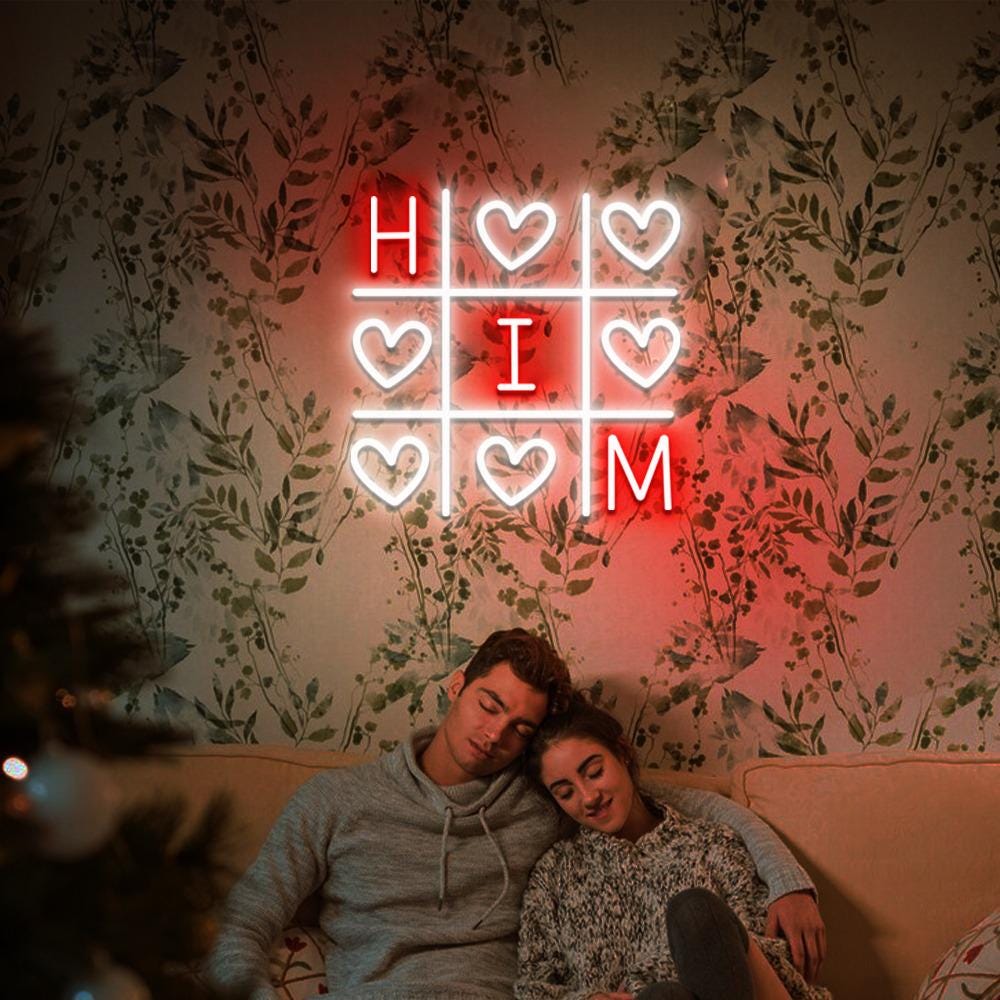 Love Him And Love Her Xoxo Couple Neon, Valentine's Day For Women And Men Neon, Couple Neon for Women, Valentine's Day Gifts, Valentines Day