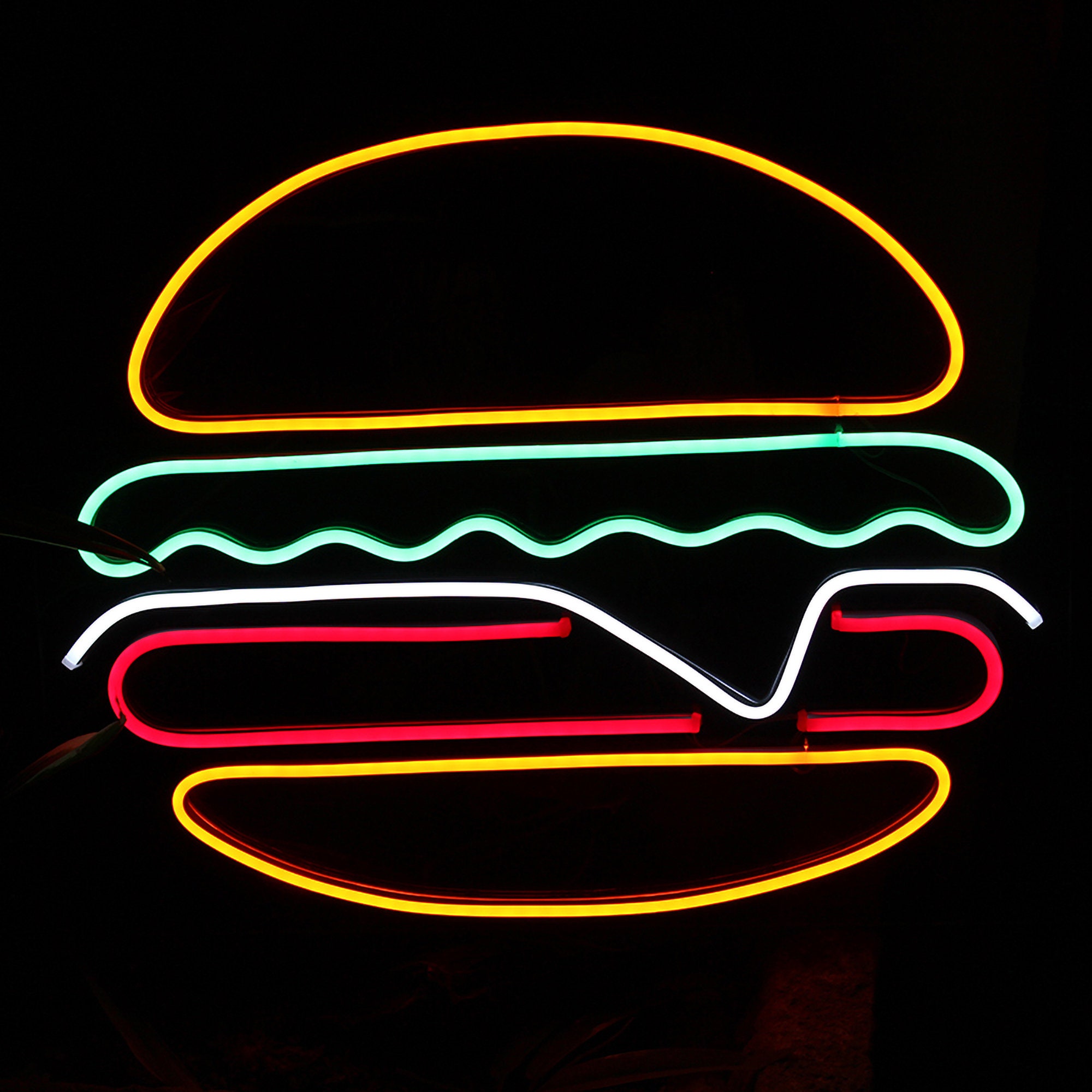 BURGER Custom Neon Sign Wall Decor Neon Light LED Perfect Night Light Kitchen Decor Neon Sign Wall Decor Neon Sign Art Neon Light Sign