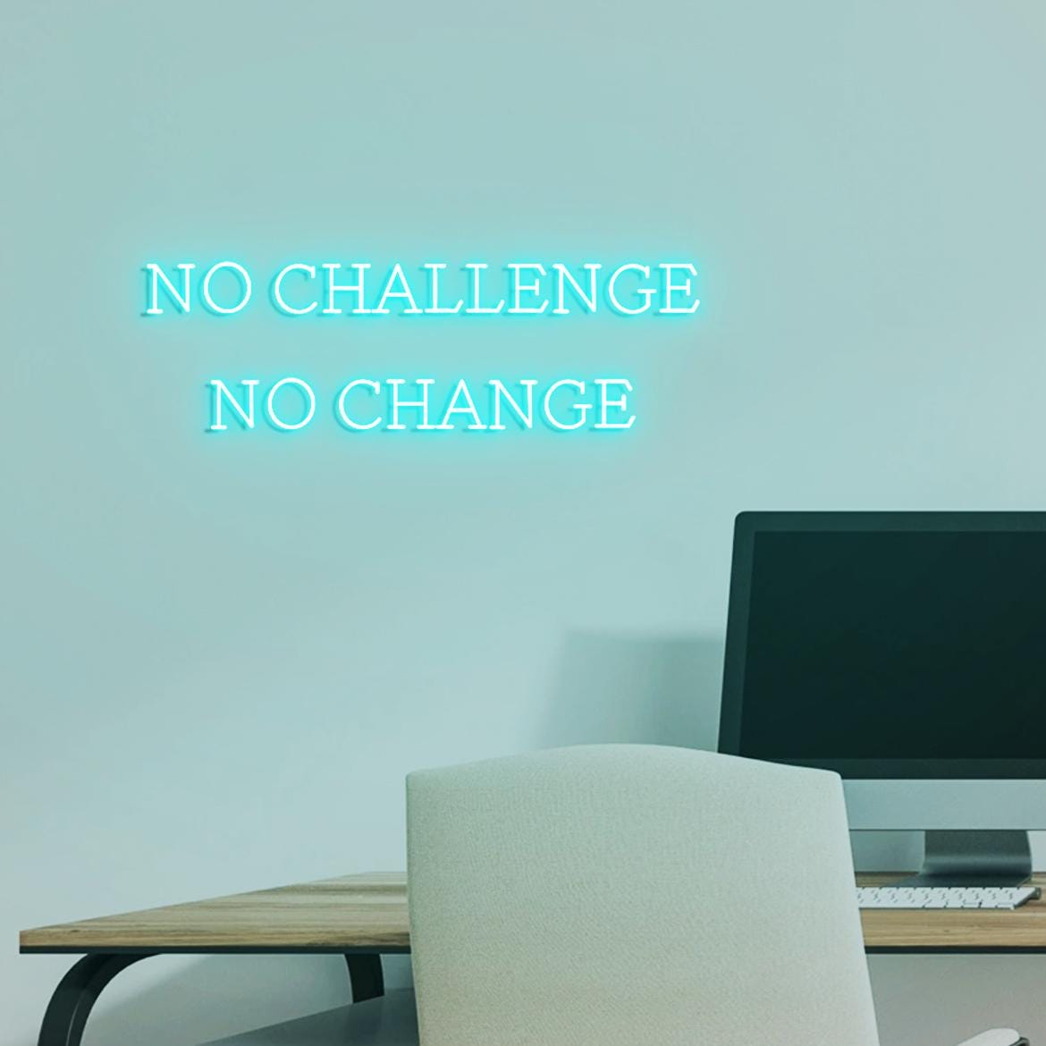 No Challenge No Chance Neon Sign, Gym Business Wall Neon Light, Fitness Center Wall Sign, Gym Owners Gifts, Decor for your Home Gym