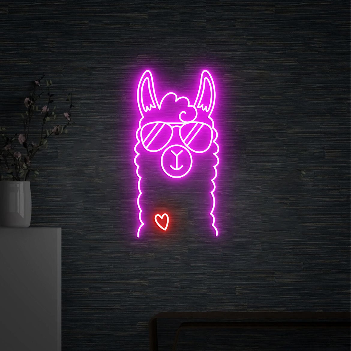 Llama Neon Light, Neon Sign Light Decor, Llama Pop Bedroom Neon Sign, Bedroom Neon Lights, Alpaca Pop Gift, Alpaca Wall Decoration