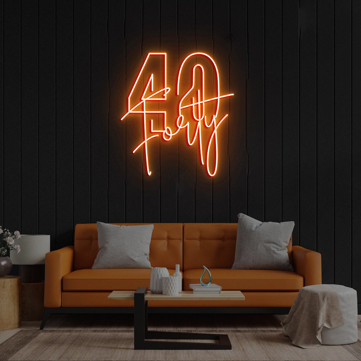 40 Forty Neon Sign, 40th Birthday Decorations,Custom Birthday Neon Light Sign, 40th Birthday Decor, 40th Birthday Neon Sign