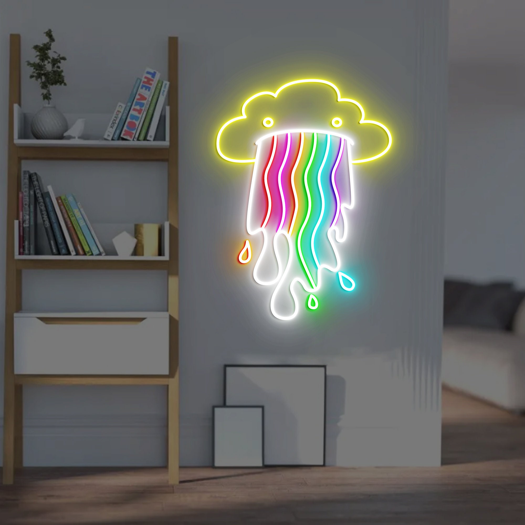 Rainbow Cloud Neon Light, Neon Sign Light Decor, Bedroom Neon Sign, Rainbow Cloud Led Sign, Home Neon Lights, Wall Decoration
