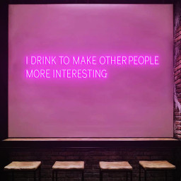 I Drink To Make Other People More Interesting Neon Light Sign, Hemingway Quote Neon Light for Bar, Plug Powered Neon Signs for Bar