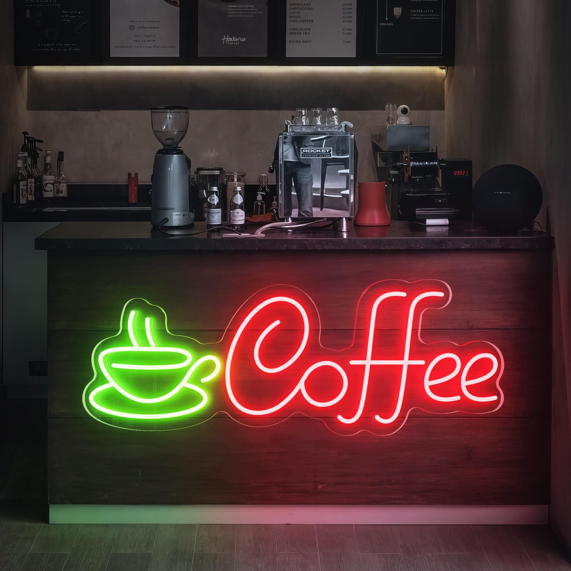 Coffee Neon Sign, Neon Cafe Decor,Business Neon Signs,Coffee Cut Line Art Neon Light Sign,Shop Wall Decor,Opening Sign Neon Art