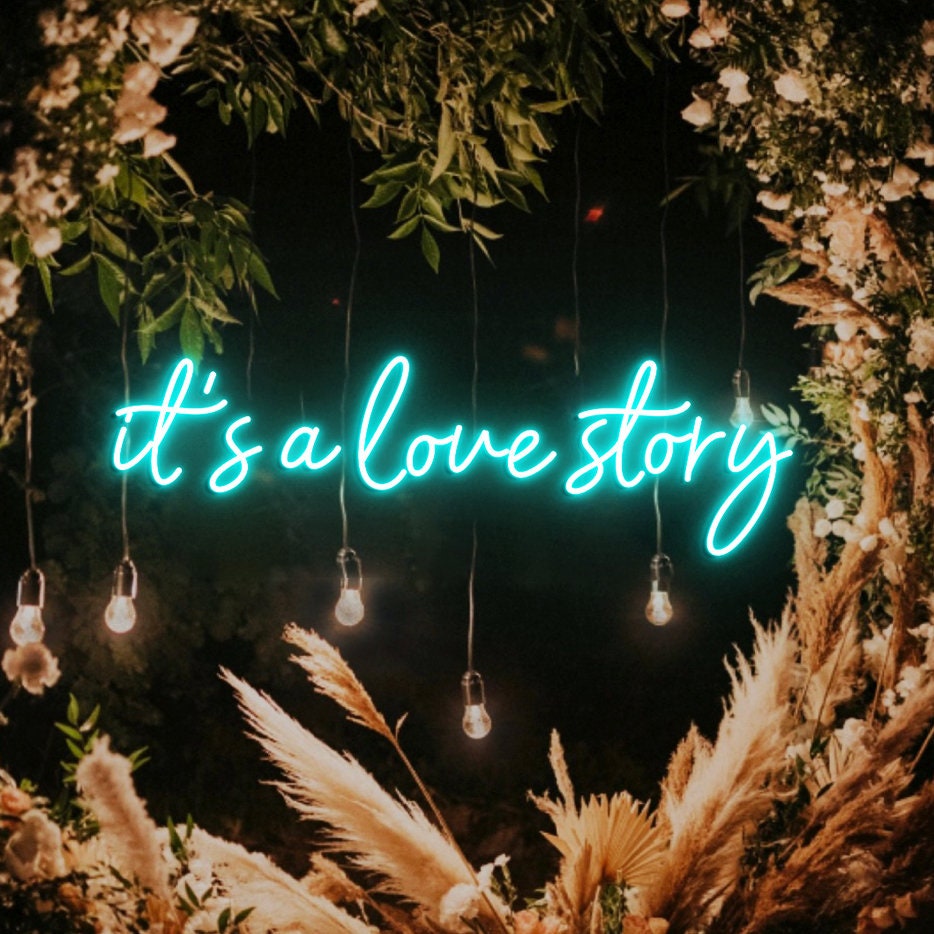 It's Love Story, Custom Neon Sign Wedding Sign, Engegament Sign, Love Story Sign, Wedding Weclome Sign