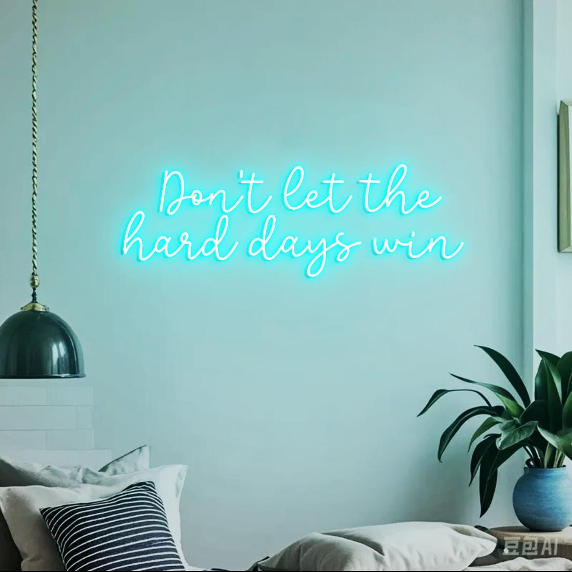 Custom Neon Sign Don't Let The Hard Days Win Motivational Quotes Sign Wall, Hard Signs Office Wall Decor Christmas Motivational Gift