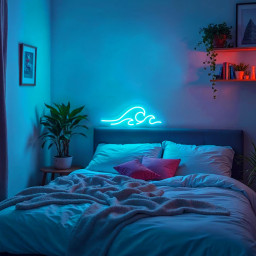 Ocean Wave Neon Sign Surf Art Sign Personalized Gift for Him to Man Cave Decor Wall Decor Gift for Husband Nature Lover Valentines Gift