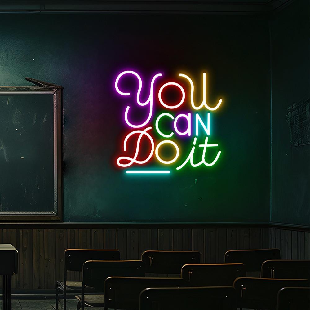You Can Do It Neon Sign, Positive Affirmation, Kids Wall Neon, Growth Mindset, Classroom Decor, Positive Classroom, Education Gifts