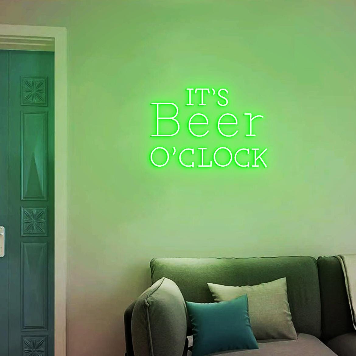 It's Beer O'clock Neon Sign, Beer O'clock, Beer Bar Wall Art, Beer Pub Decor Sign, Beer Sign for Home Beer Bar, Vintage Beer