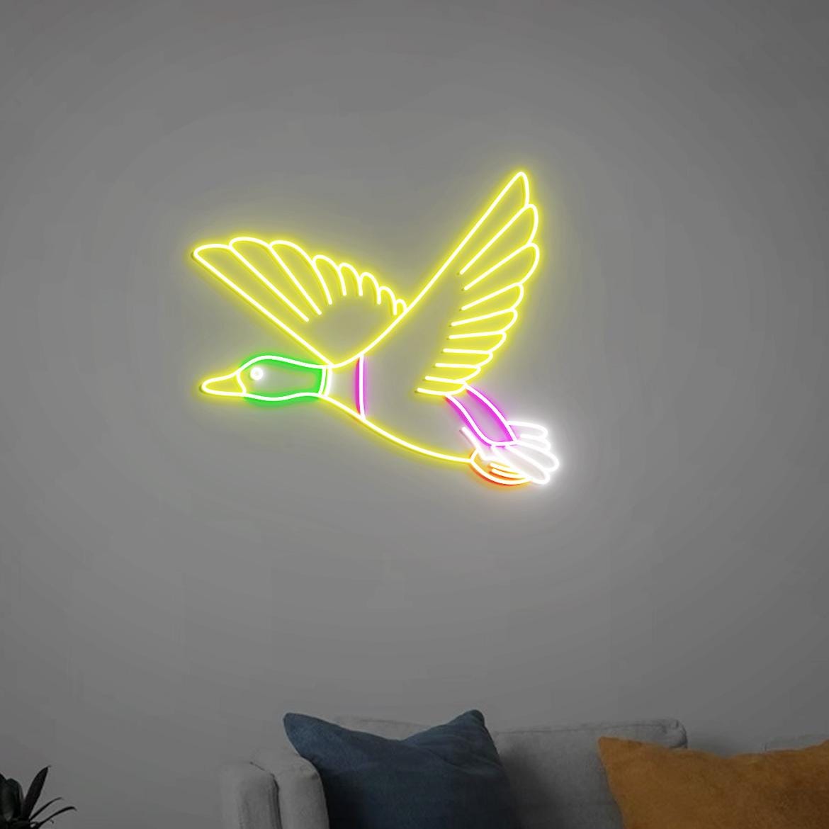 Mallard Duck Neon Light, Flying Duck Room Decoration, Duck Hunting Wall Art, Flying Mallards Gifts, Mallard Duck Gifts, Birthday Gifts