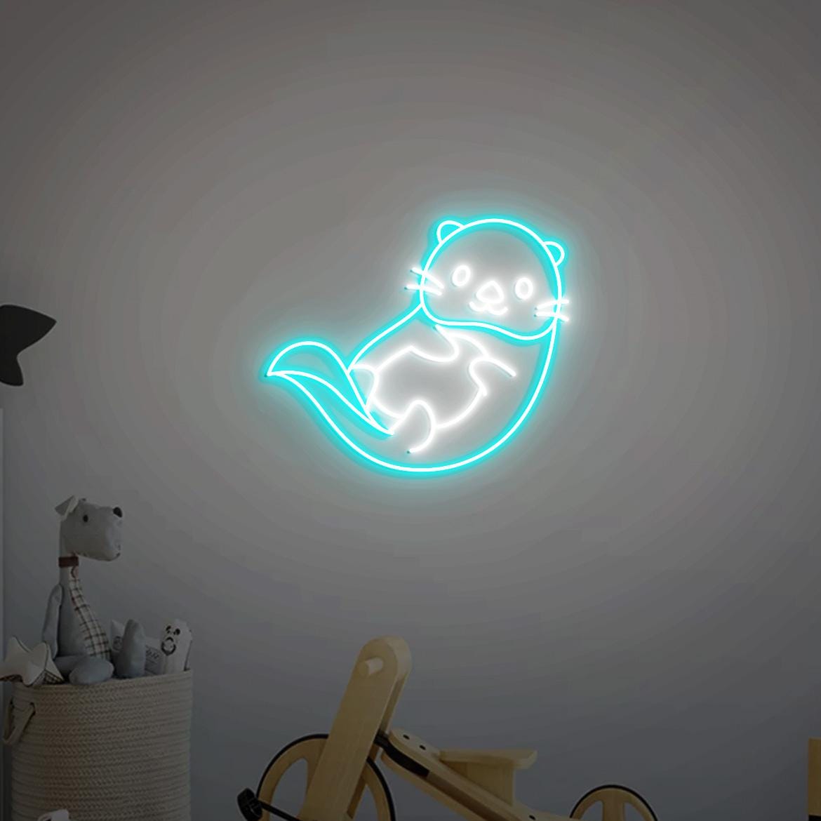 Otter Neon Sign, Cute Otter Home Wall Decor, Otter Christmas Gifts, Cute Otter Gifts for Otter Lovers, Sea Otter Neon Light
