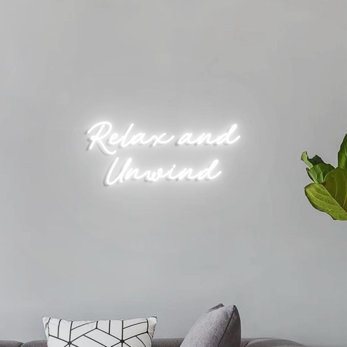 Relax and Unwind Sign, Neon Sign for Bathroom Spa Room Decor, Spa Salon Room Signs, Relax Sign for Massage Room, Unwind Sign Bathroom Room