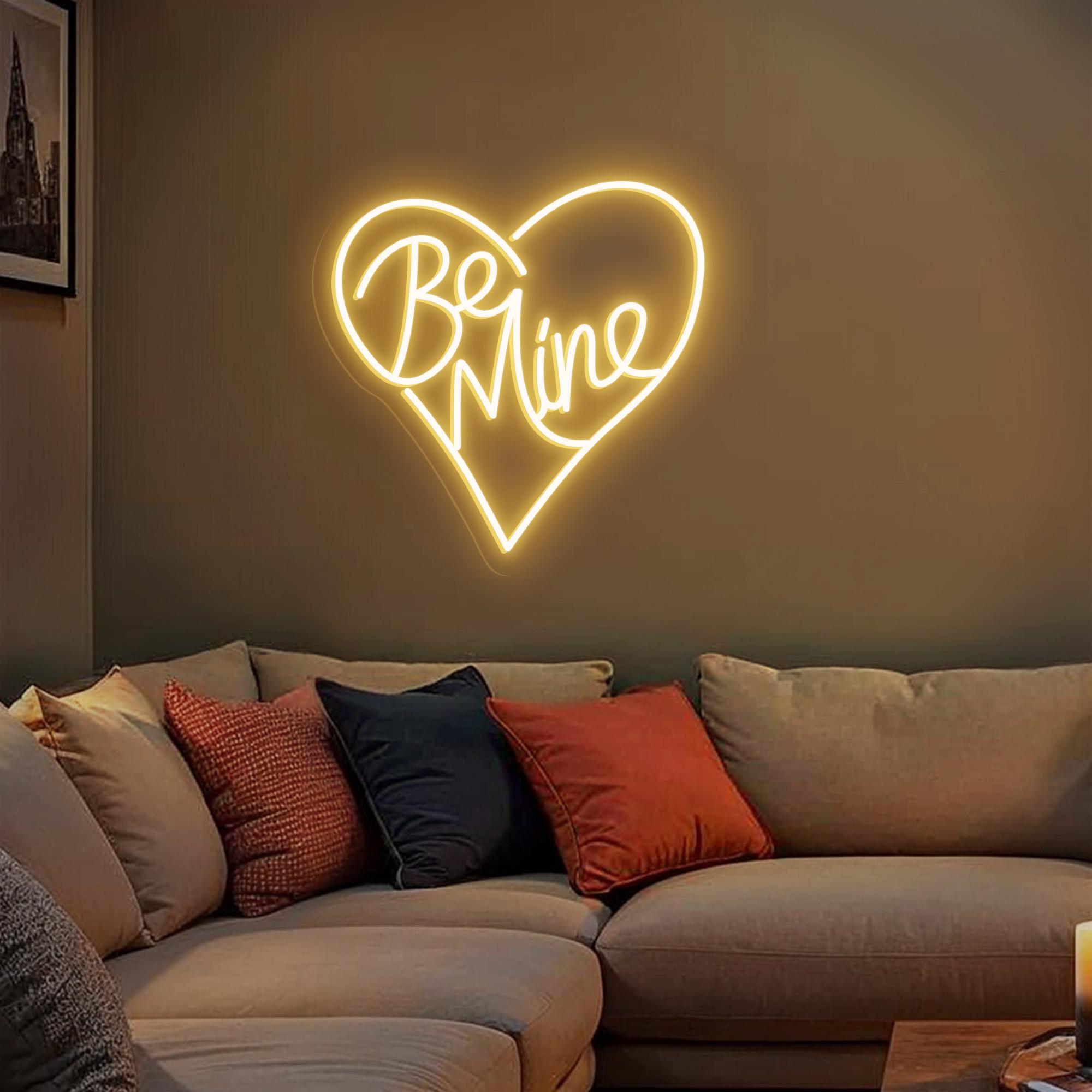 Be Mine Custom Neon Sign Custom Valentine Neon Sign Couple Room Decor Neon Sign Personalized Gifts for Valentine Love Hotel Room Decor