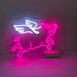 Flying Pig Neon Sign, Farmhouse Pig Decor, Farmhouse Animal Decor, Pig Wall Art, Flying Pig Art