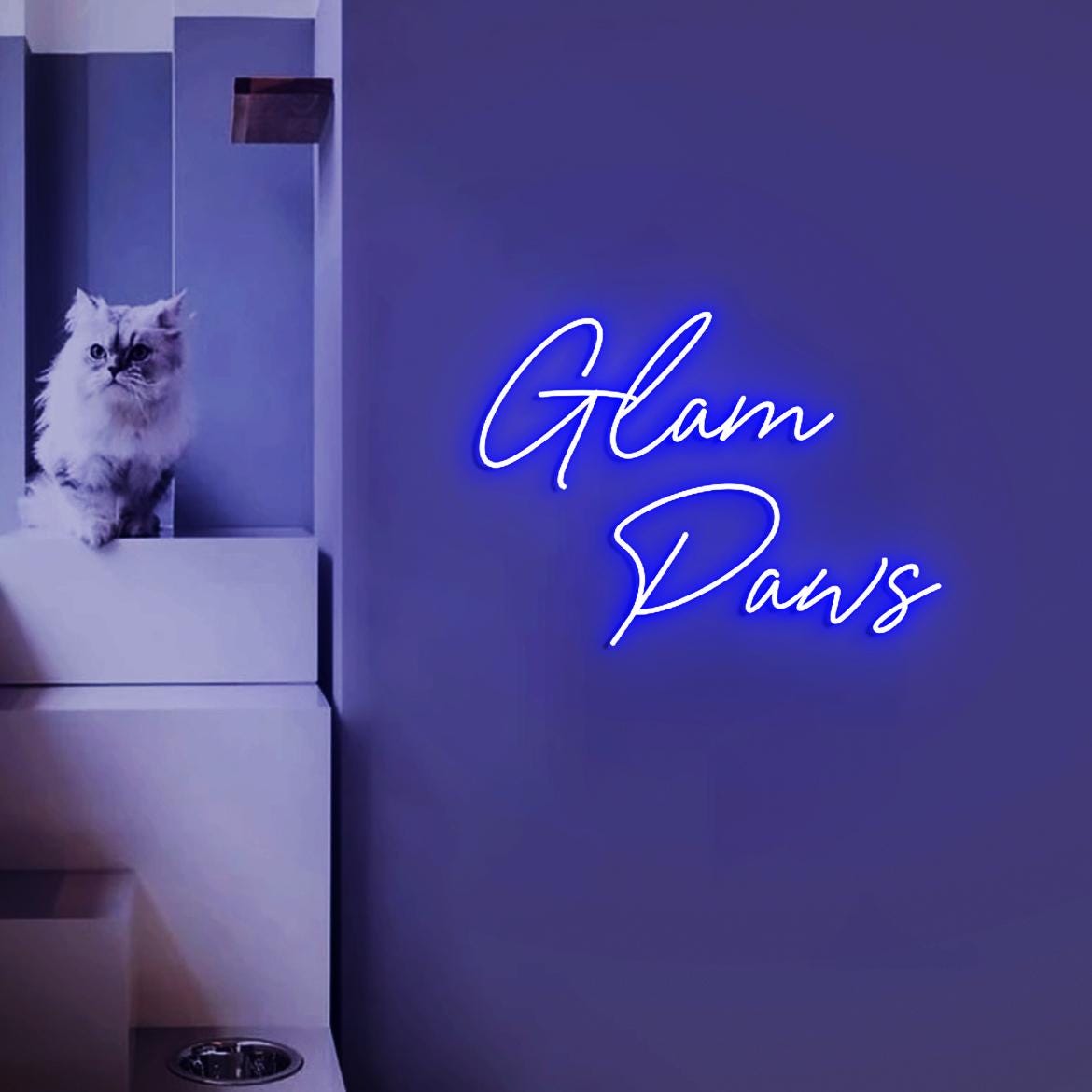 Glam Paws Neon Sign, Neon Lights for Pet Salon Wall, Dog Grooming Salon Decor Ideas, Neon Sign Display Grooming Dog Salon