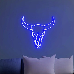 Bull Neon Sign, Bull Skull Head Art, Bull Skull Head Wall Decoration, Bull Skull Home Decor Art, Longhorn Bull Wall Decor Southwest