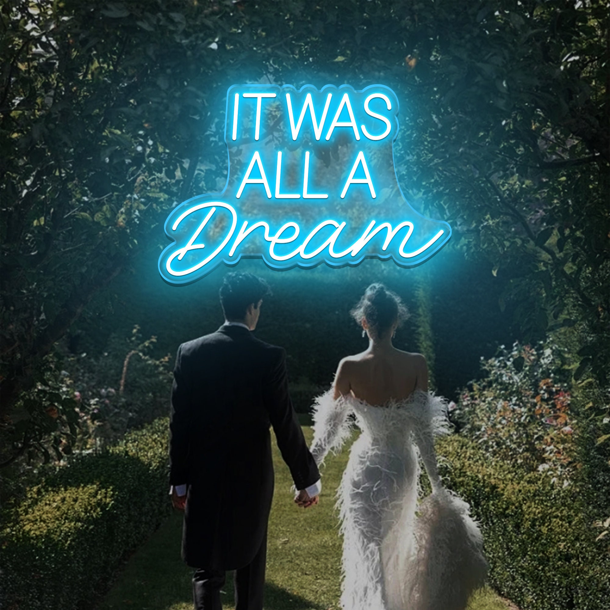 Custom Neon Sign | It Was All A Dream Wedding Neon Sign |Hanging Sign Custom Party Engament Decor | Wall Bedroom Decor| wedding decorations