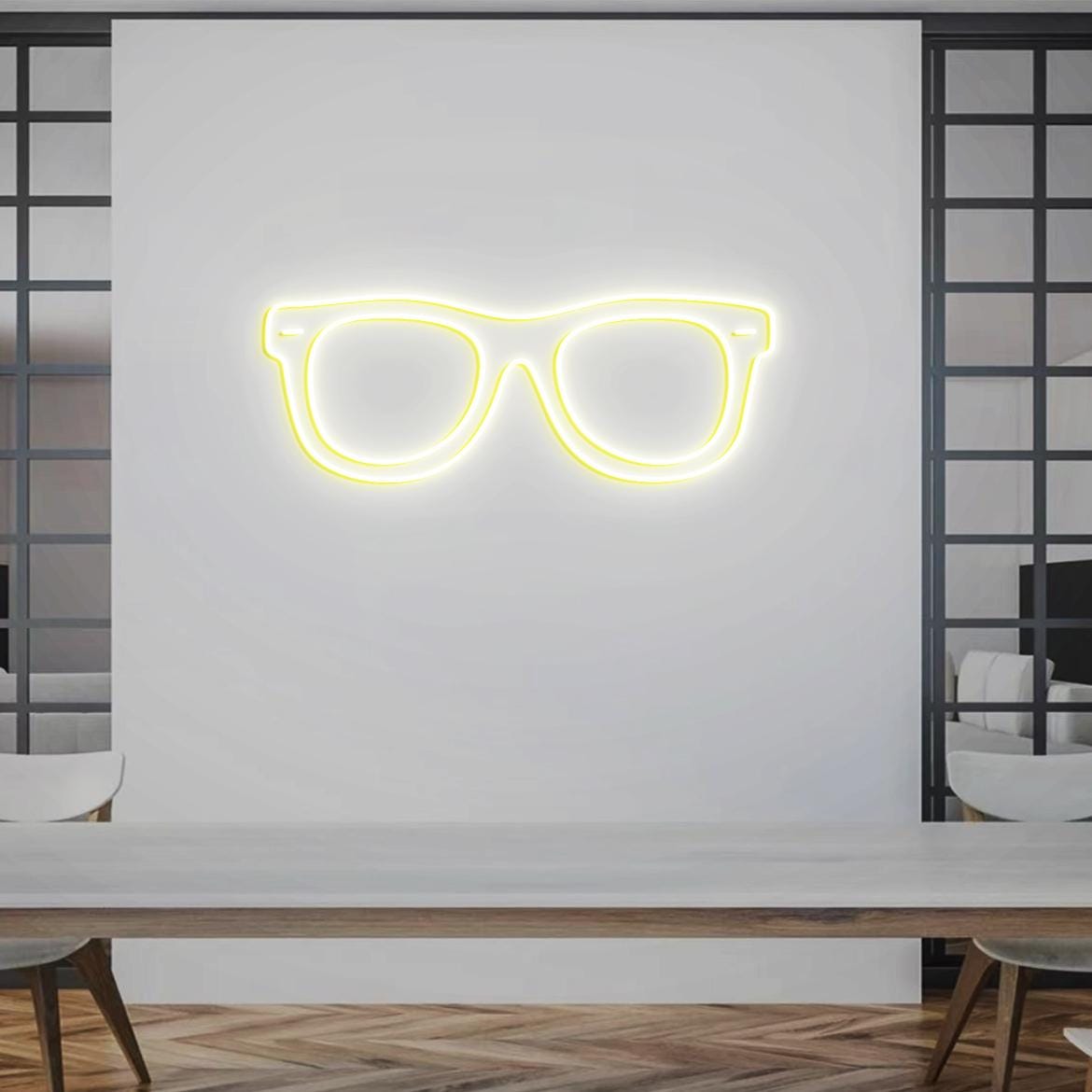 Eyeglasses Neon Sign, Big Glasses Large Glasses Neon Light Sign Wall Decor, Glasses Outline for Optical Office Wall, Optometrist Gifts