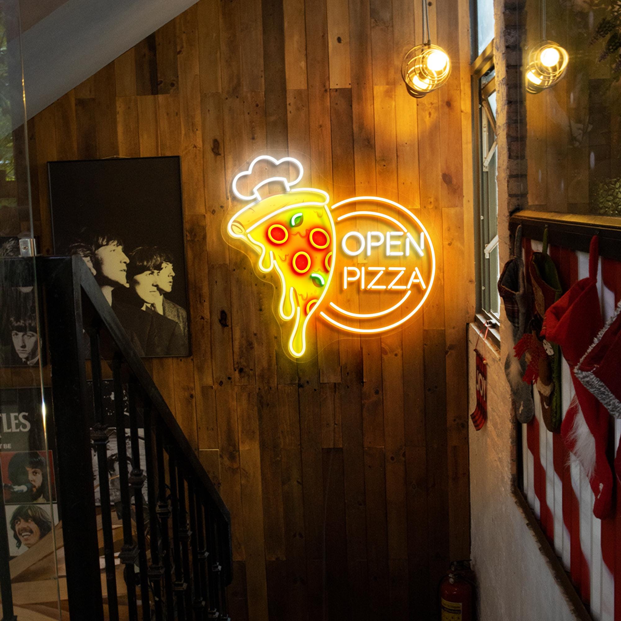 Custom Open Pizza Neon Signs Pizza Restaurant Decor Pizza Shop Neon Sign Wall Decor Neon Decor Pizza Lover's Gift Personalized Gift