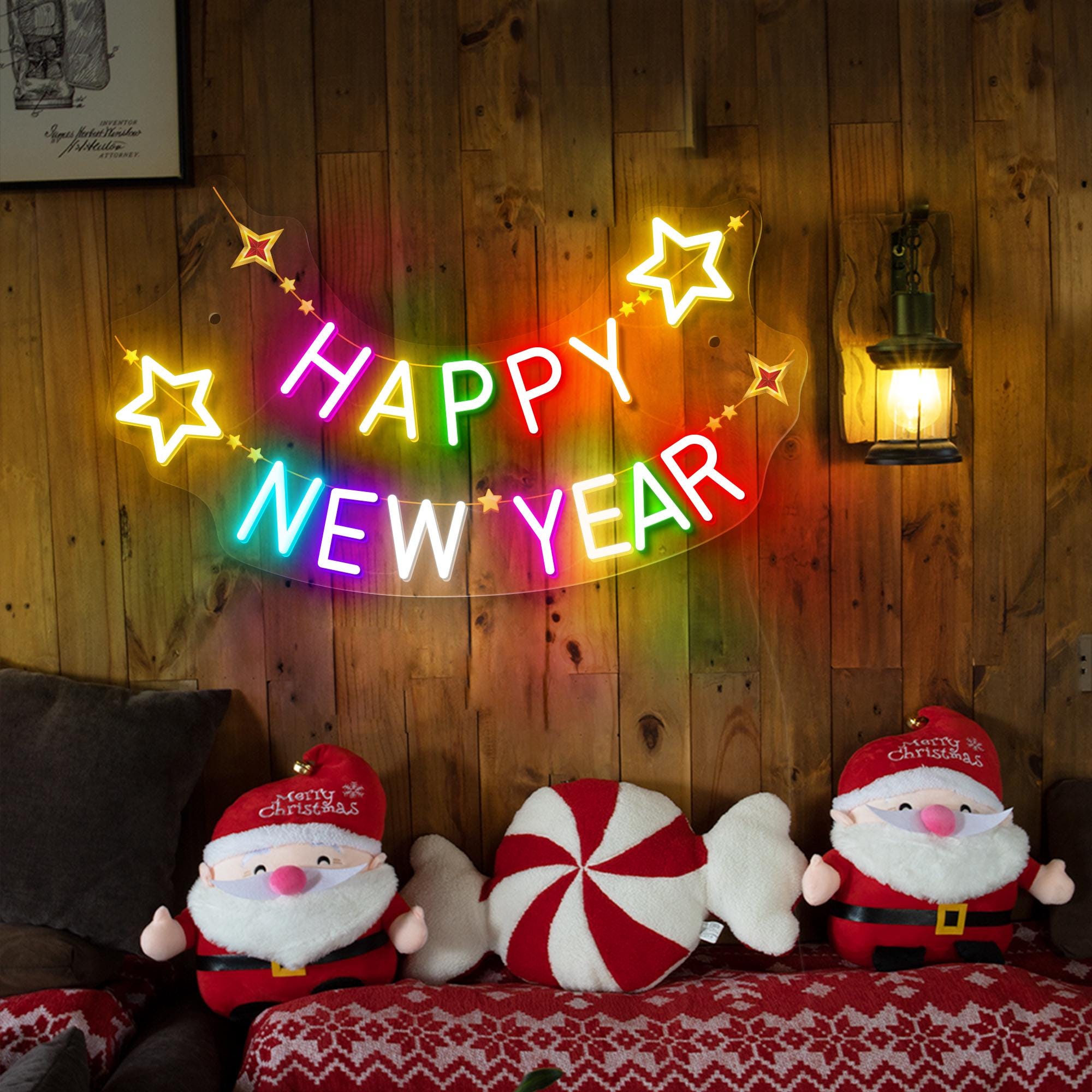 Happy New Year Neon Sign Holiday Celebration Neon Sign Happy New Year Light Sign Gifts for Family Party Decor Custom New Year Decor for Home