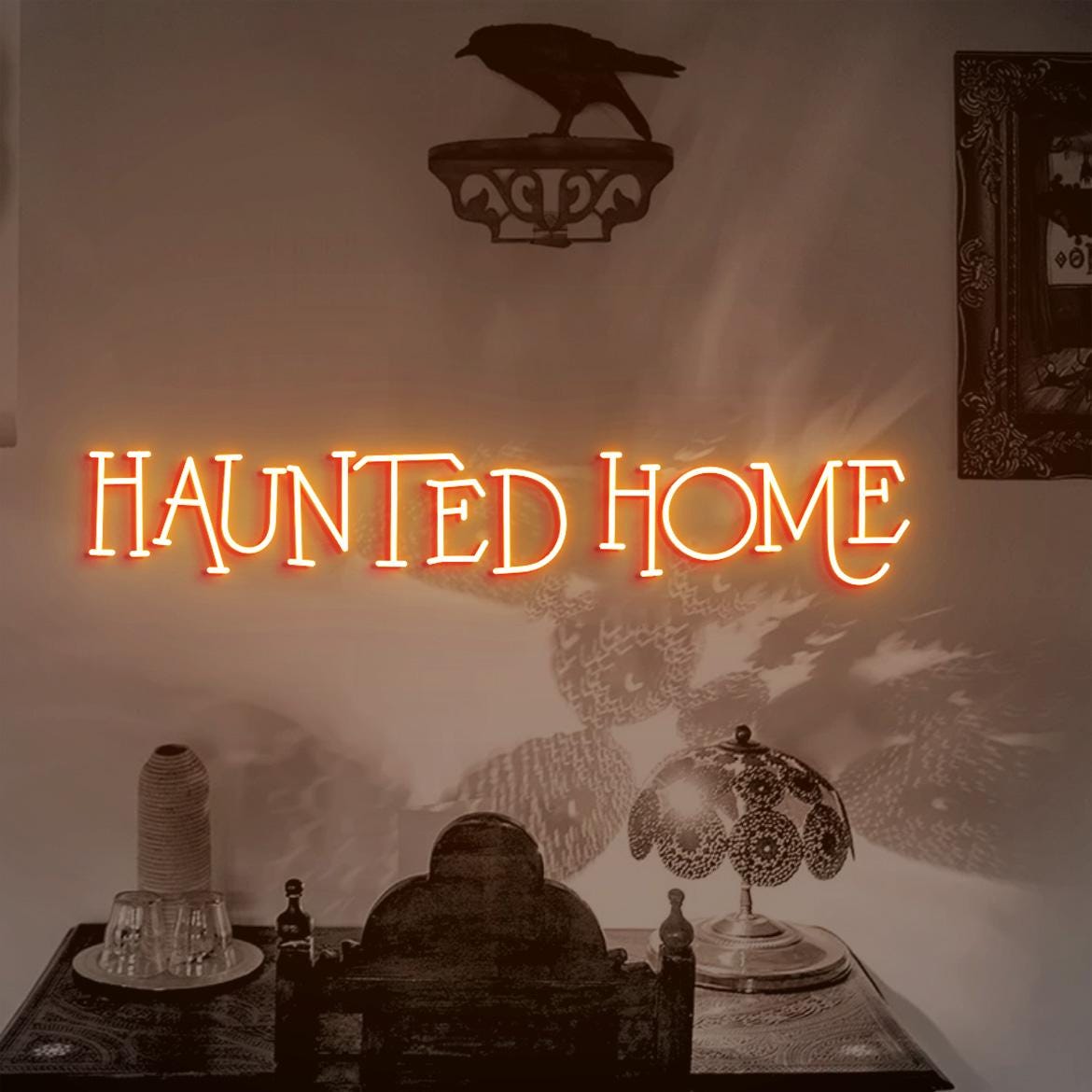 Haunted Home Sign, Haunted Sign Home Decor, Halloween Haunted Home Sign, Halloween Home Decor, Halloween Decor Idea, Haunted House Decor