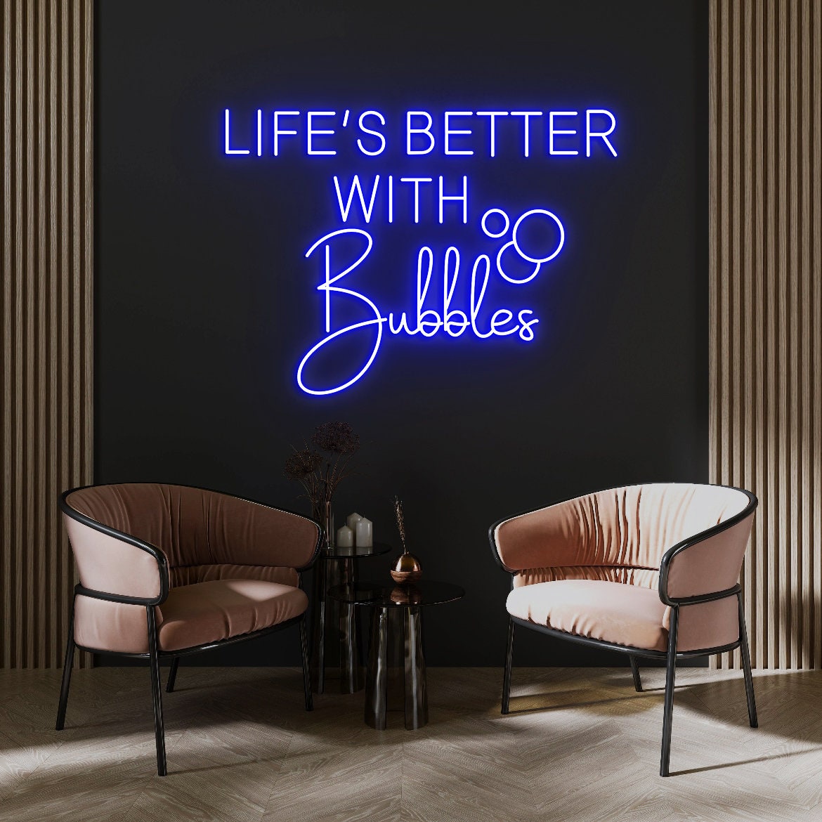 Life is better with Bubbles, Led Neon Sign, Bubbles Neon Sign, Champagne Wall Decor