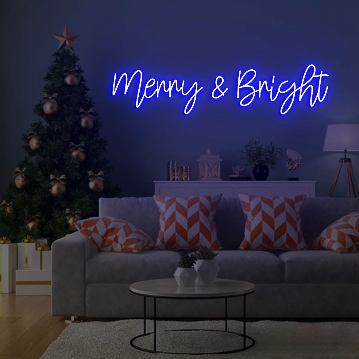 Merry and Bright Neon Sign, Merry Bright Holiday Home Decor, Sign for Xmas decor, Decorative Sign for Christmas Festive, Holiday Signs