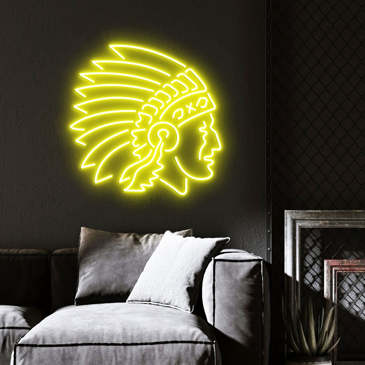 Native American Indian Chief Neon Sign, Indian Chief Neon Lamp, Native American Wall Decor LED, Indian Chief Wall Decoration