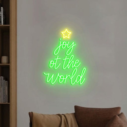 Joy to the World Neon Sign, Joy Christmas Sign Wall Decor, Joy to the World Tree Signs, Christmas Holidays Home Decorations Pieces