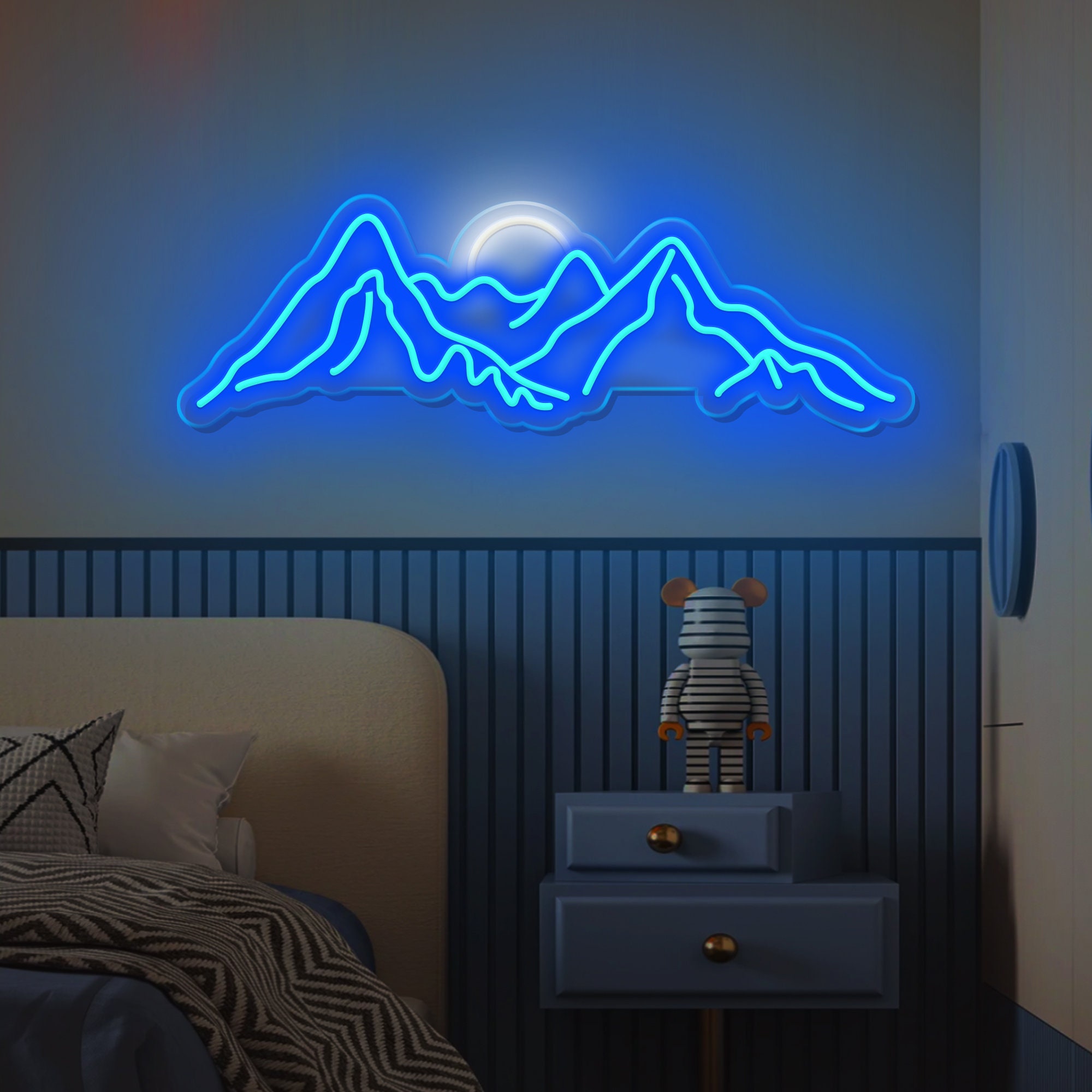 Mountain Sunset Neon Sign/ Mountain Neon Sign/ Gifts for Family/ Aesthetic Wall Art/ Led light Wall Decor/ Personalized Gifts/Christmas Gift