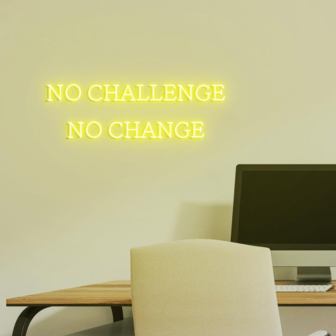 No Challenge No Chance Neon Sign, Gym Business Wall Neon Light, Fitness Center Wall Sign, Gym Owners Gifts, Decor for your Home Gym