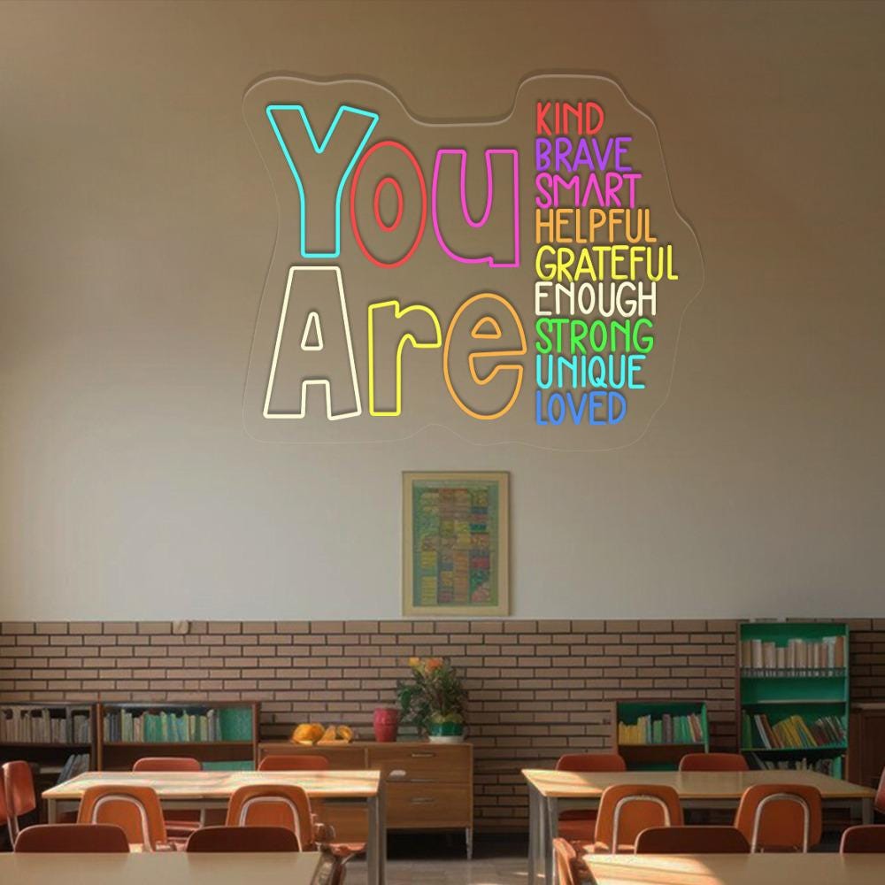 You Are Kind Neon Sign, Back To School Neon, Kindergarten Teacher Neon, First Day Of School Neon Sign, Teacher Appreciation Gift For Teacher