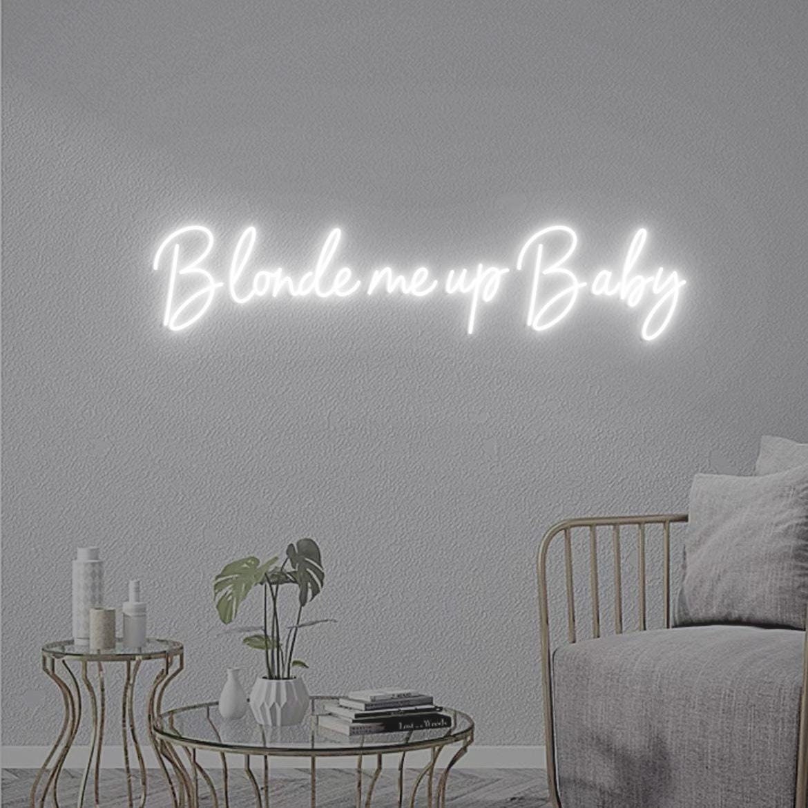 Blonde me up Baby Neon Sign, Blonde Salon Wall Hangings, Hair Salon Extensions Sign Wall Idea, Blonde Bar Beauty Salon Neon Sign Light
