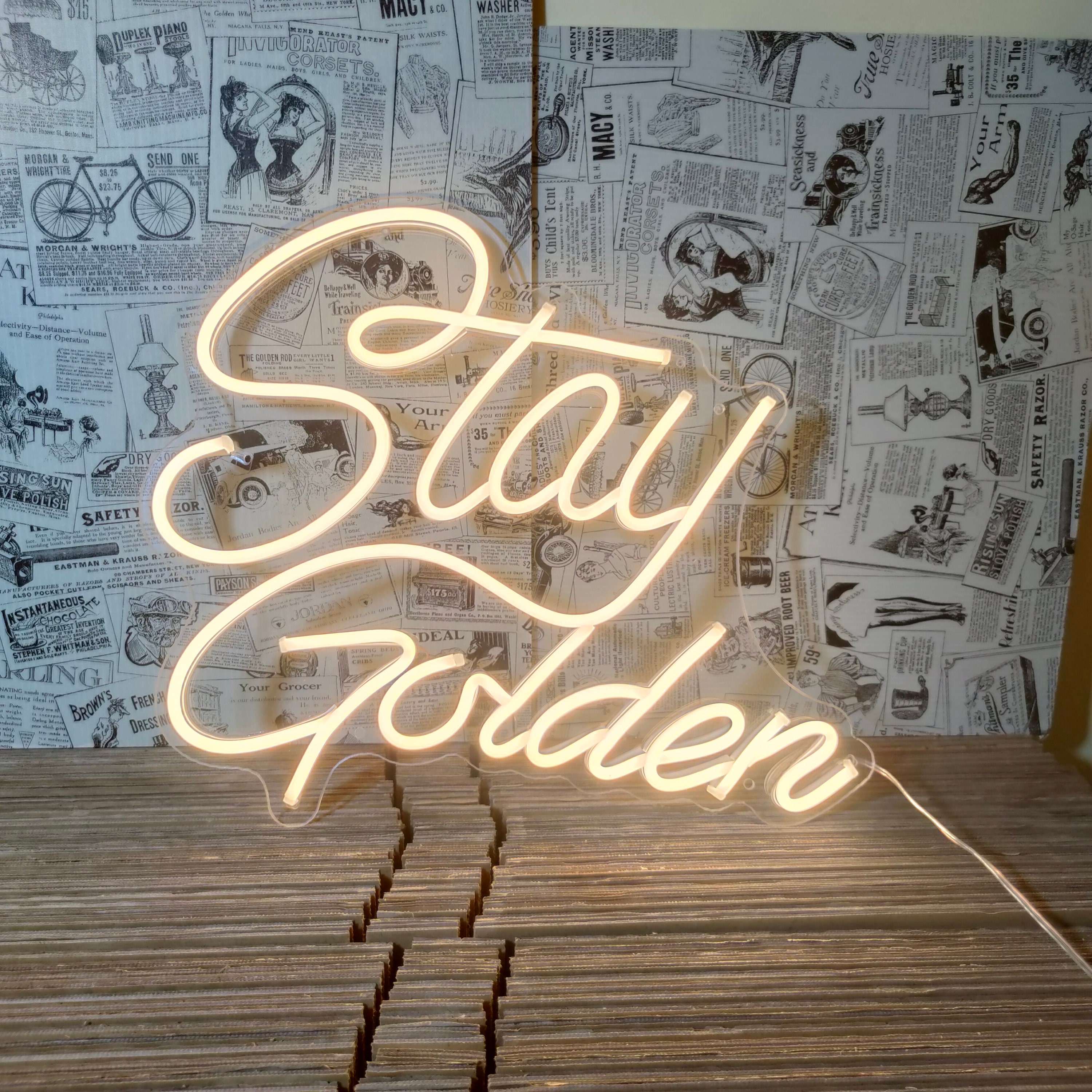 Neon Sign Custom Stay Golden Neon Sign Light Wedding For Reception Neon Sign Bedroom Wall Decor led Neon Name Sign Arcade Neon Sign