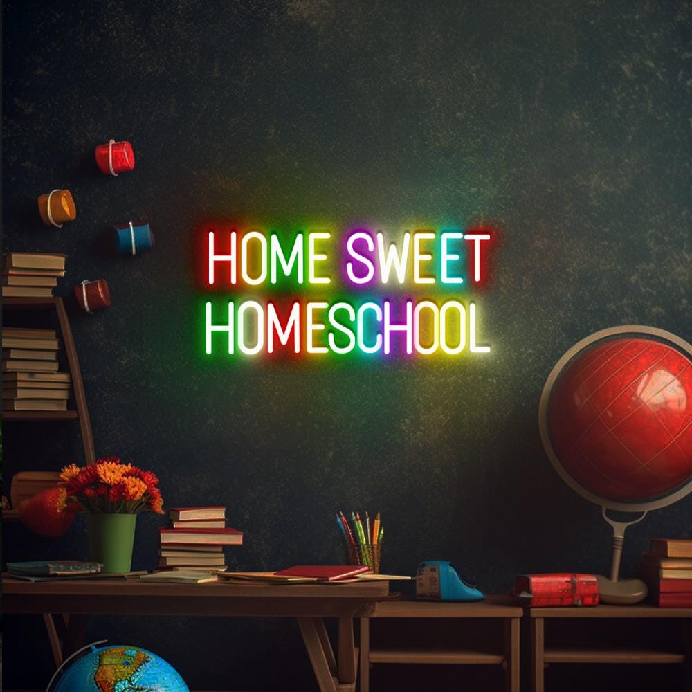 Home Sweet Homeschool Neon Sign, Positive Affirmation, Kids Wall Neon, Growth Mindset, Classroom Decor, Positive Classroom, Education Gifts