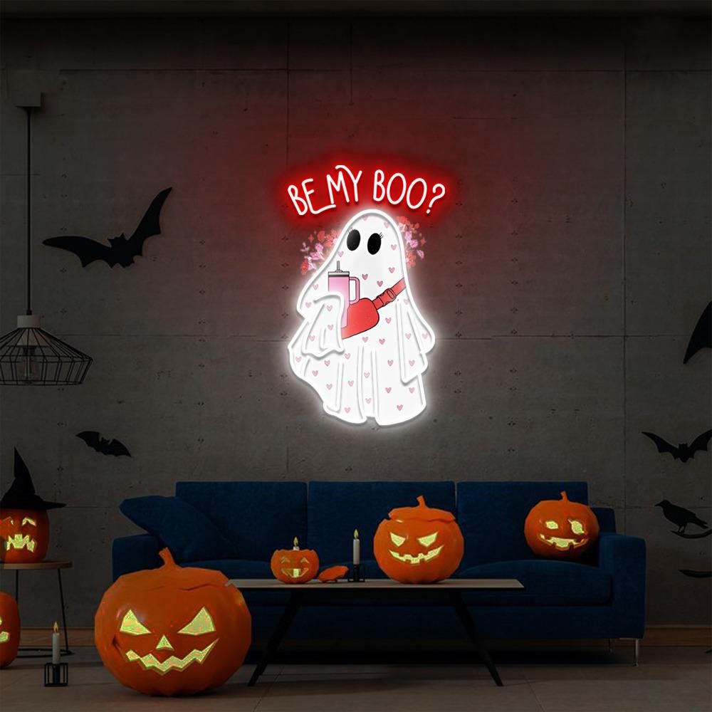 Be My Boo Neon Sign, Ghost Neon, Valentines Day Neon Sign, XOXO Neon, Women Valentines Day Neon Gifts, Heart Neon Sign, Happy Valentines