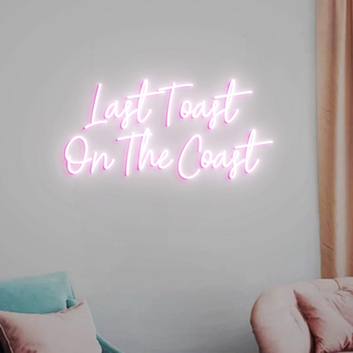 Last Toast On the Coast Sign Neon Light, Beach Bachelorette Party Backdrop Decor, Beach Bach Sign. Coastal Bachelorette Party Decor Neon